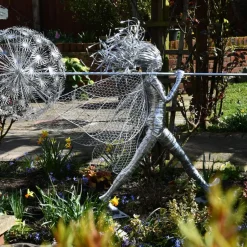 Statues & Sculptures Fairies^Celeste Fairy 90cm Metal Wire Garden Sculpture