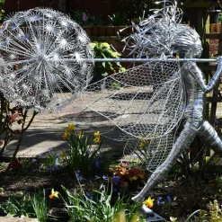 Statues & Sculptures Fairies^Celeste Fairy 90cm Metal Wire Garden Sculpture