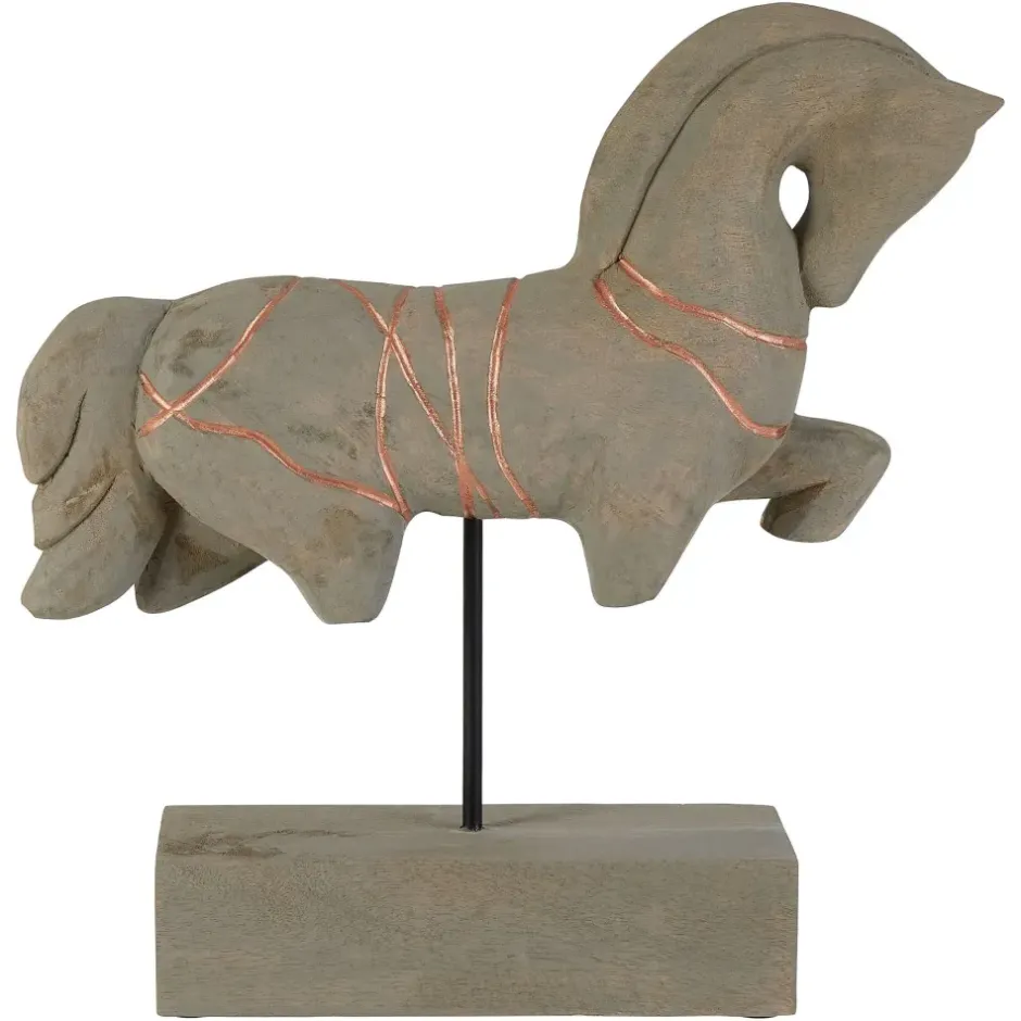 Statues & Sculptures Table Top|Animals^Celestial Horse 40cm Wood Indoor Sculpture
