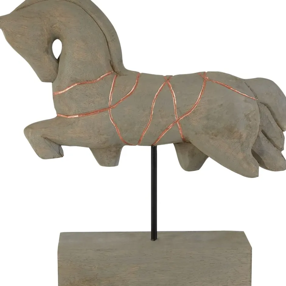 Statues & Sculptures Table Top|Animals^Celestial Horse 40cm Wood Indoor Sculpture