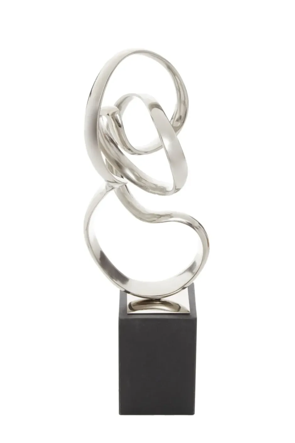 Statues & Sculptures Table Top|Abstract^Celestial Loop 46cm Silver Metal Indoor Sculpture