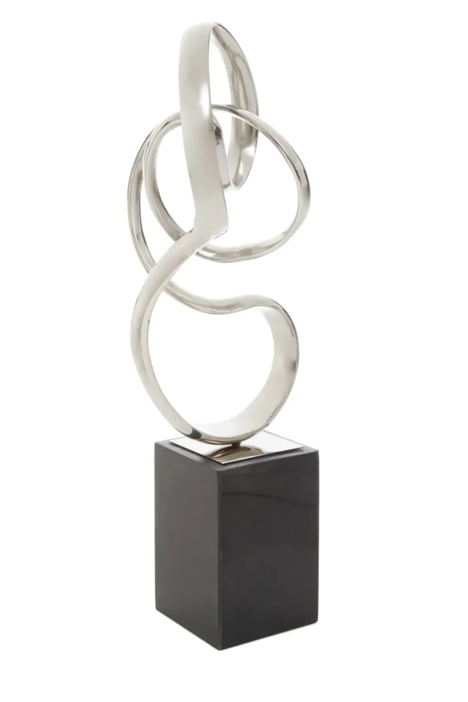 Statues & Sculptures Table Top|Abstract^Celestial Loop 46cm Silver Metal Indoor Sculpture