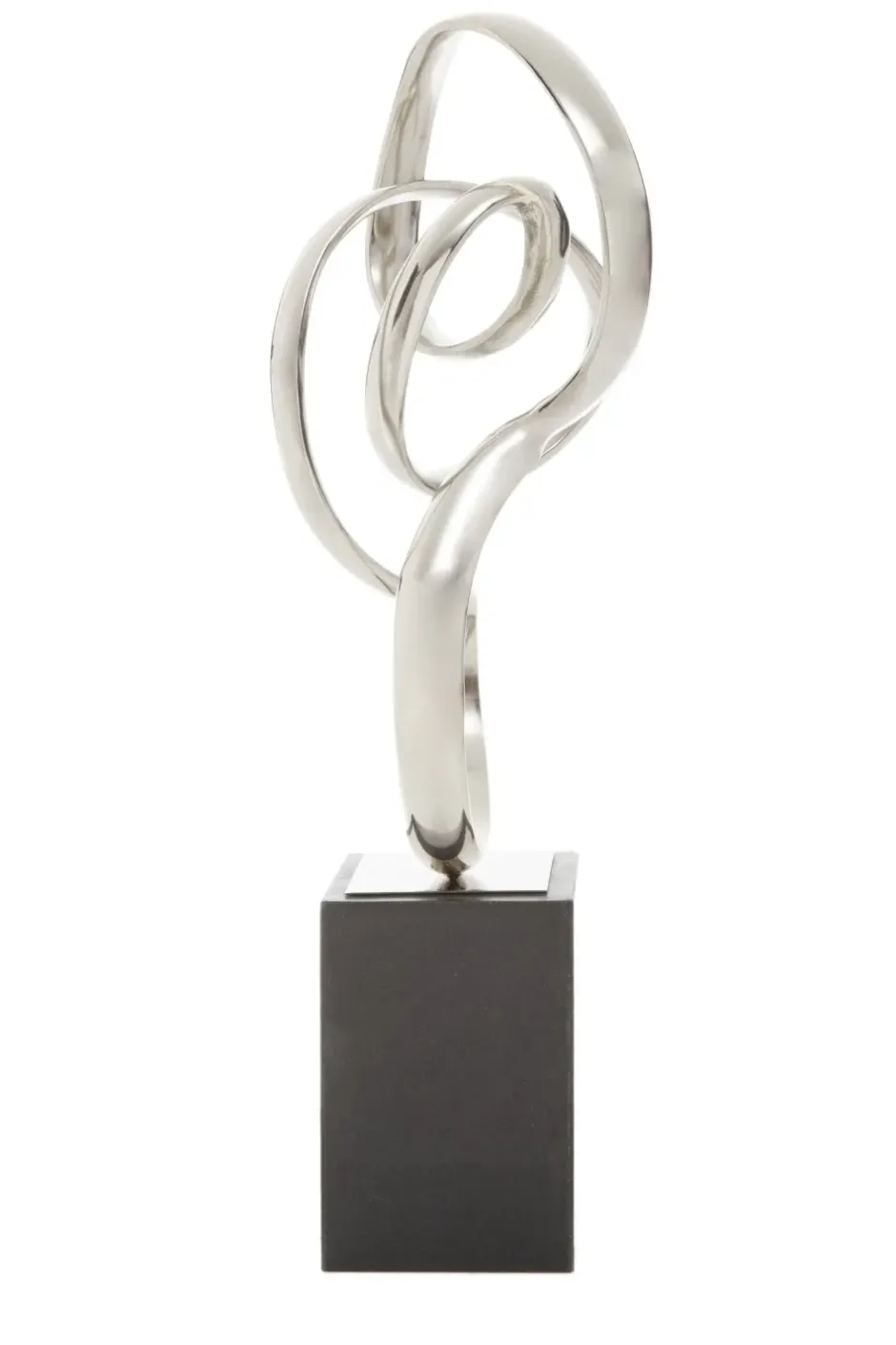 Statues & Sculptures Table Top|Abstract^Celestial Loop 46cm Silver Metal Indoor Sculpture