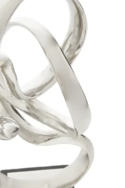 Statues & Sculptures Table Top|Abstract^Celestial Loop 46cm Silver Metal Indoor Sculpture