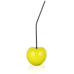 Statues & Sculptures Table Top|Contemporary^Cherry Pop 44cm Yellow Resin Indoor Sculpture