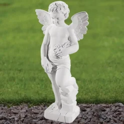 Statues & Sculptures Cherub^Cherub 60cm Marble Resin Garden Statue