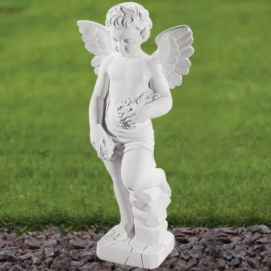 Statues & Sculptures Cherub^Cherub 60cm Marble Resin Garden Statue
