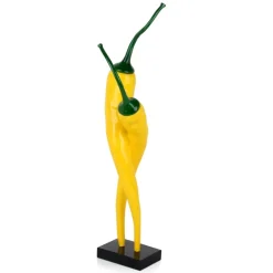 Statues & Sculptures Table Top|Contemporary^Chilli Fusion 59cm Yellow Resin Indoor Sculpture