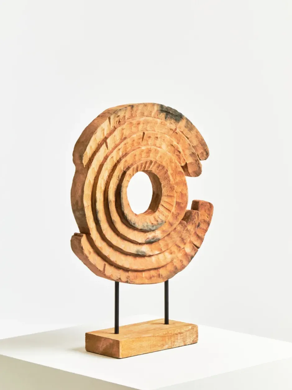 Statues & Sculptures Table Top|Abstract^Circular Dance 48cm Wood Indoor Sculpture