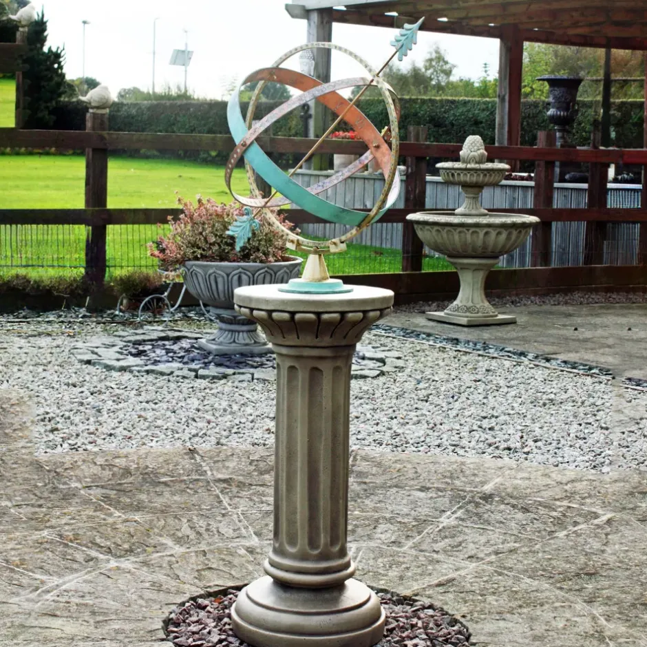 Statues & Sculptures Armillary Sundials^Clarence Stone Brass Armillary Garden Sundial
