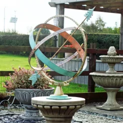 Statues & Sculptures Armillary Sundials^Clarence Stone Brass Armillary Garden Sundial