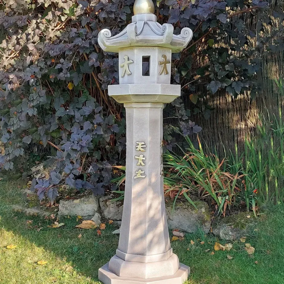 Statues & Sculptures Pagodas^Classic Candle Japanese Pagoda Lantern Stone Garden Ornament