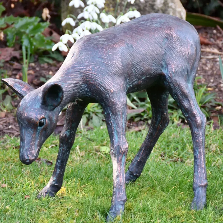Statues & Sculptures Stags & Deers^Classic Fawn 41cm Bronze Metal Garden Statue