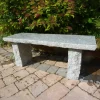 Statues & Sculptures Stone Benches^Classic Natural Granite Grey Stone Garden Bench