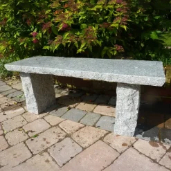 Statues & Sculptures Stone Benches^Classic Natural Granite Grey Stone Garden Bench