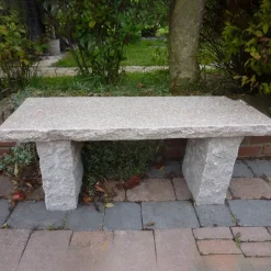 Statues & Sculptures Stone Benches^Classic Natural Granite Pink Stone Garden Bench