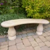 Statues & Sculptures Stone Benches^Classic Polished Rainbow Sandstone Garden Bench