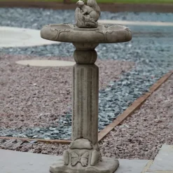 Statues & Sculptures Bird Baths^Classic Squirrel Stone Garden Birdbath