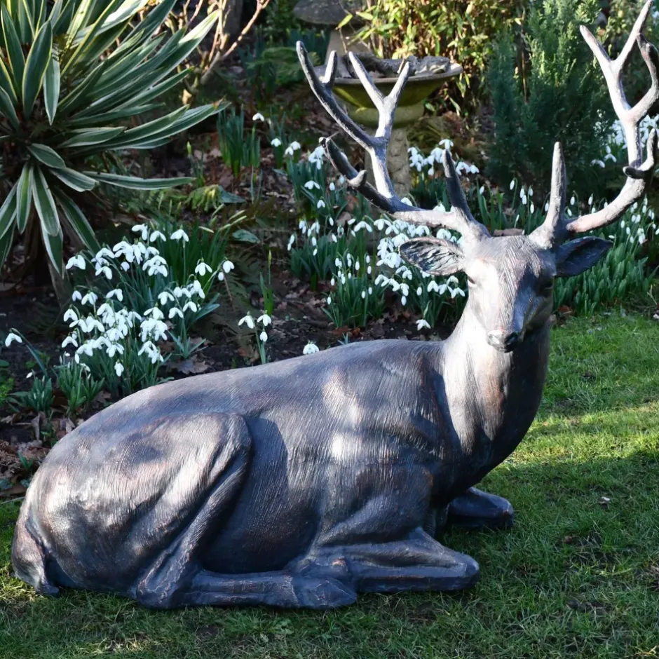 Statues & Sculptures Stags & Deers^Classic Stag 84cm Bronze Metal Garden Statue