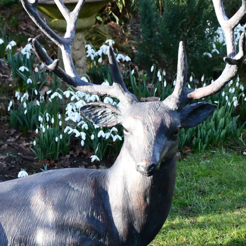 Statues & Sculptures Stags & Deers^Classic Stag 84cm Bronze Metal Garden Statue