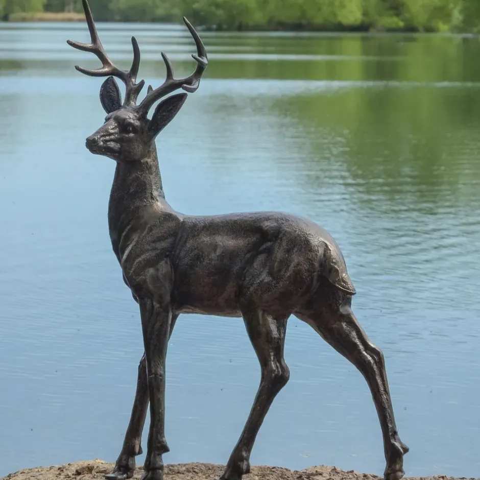 Statues & Sculptures Stags & Deers^Classic Stag Deer 79cm Bronze Metal Garden Statue