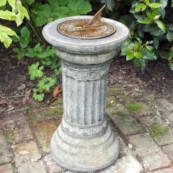 Statues & Sculptures Garden Sundials^Classical Aged Brass Stone Garden Sundial