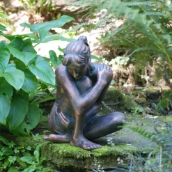 Statues & Sculptures Children^Contemplating Girl Bronze Resin Garden Ornament