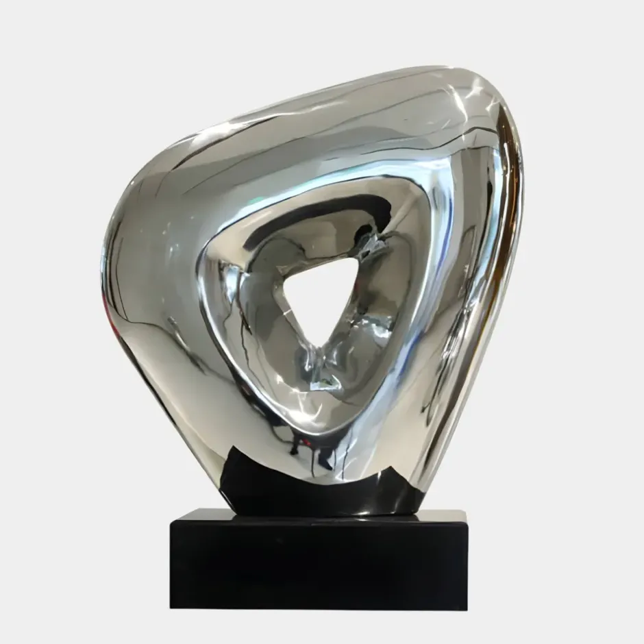 Statues & Sculptures Table Top|Abstract^Cosmic Glow 37cm Silver Metal Indoor Sculpture