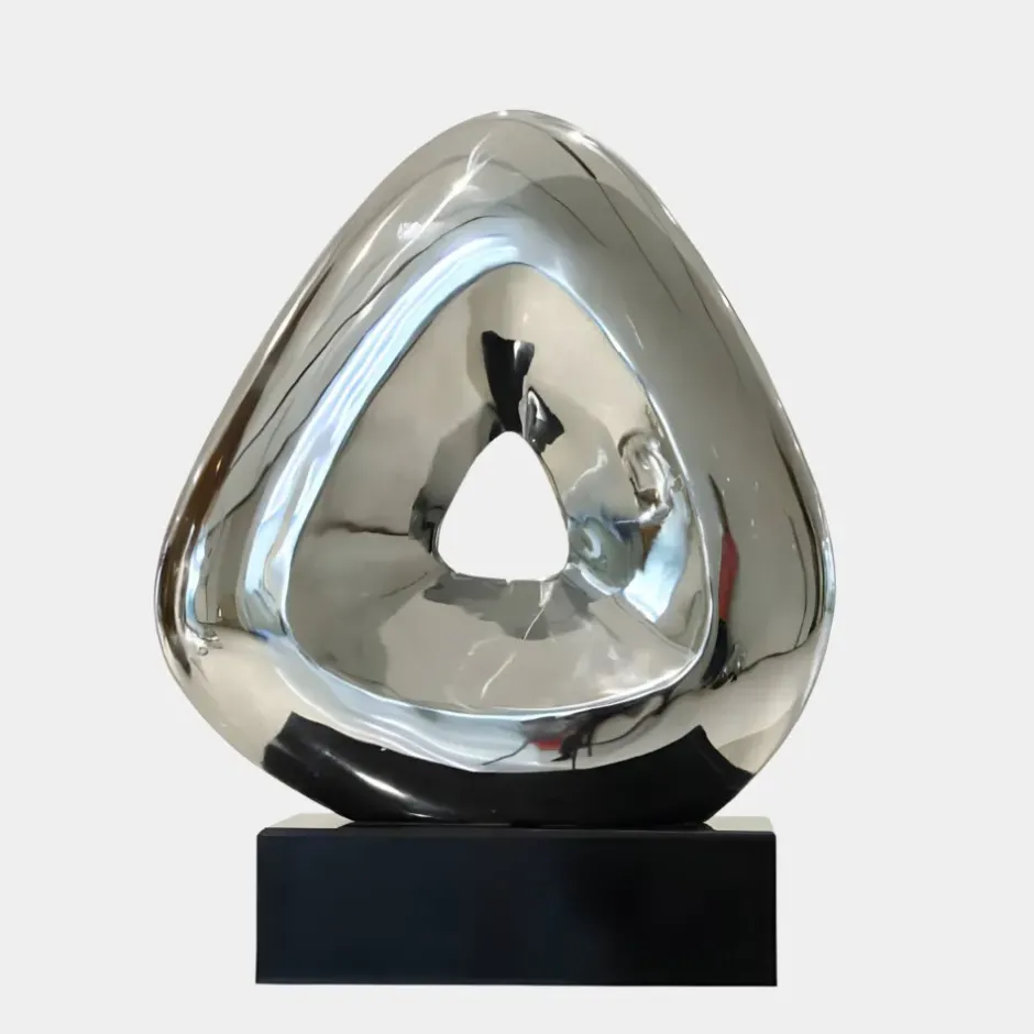 Statues & Sculptures Table Top|Abstract^Cosmic Glow 35cm Silver Metal Indoor Sculpture