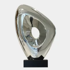 Statues & Sculptures Table Top|Abstract^Cosmic Glow 54cm Silver Metal Indoor Sculpture