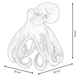 Statues & Sculptures Table Top|Animals^Cosmic Octopus 31cm Gold Resin Indoor Sculpture