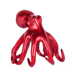 Statues & Sculptures Table Top|Animals^Cosmic Octopus 31cm Red Resin Indoor Sculpture