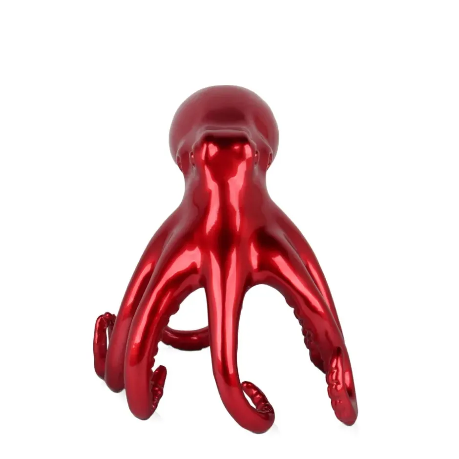 Statues & Sculptures Table Top|Animals^Cosmic Octopus 22cm Red Resin Indoor Sculpture