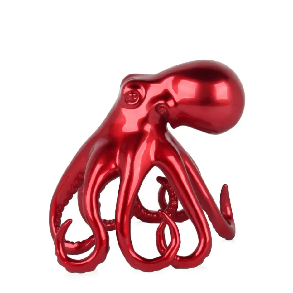 Statues & Sculptures Table Top|Animals^Cosmic Octopus 22cm Red Resin Indoor Sculpture