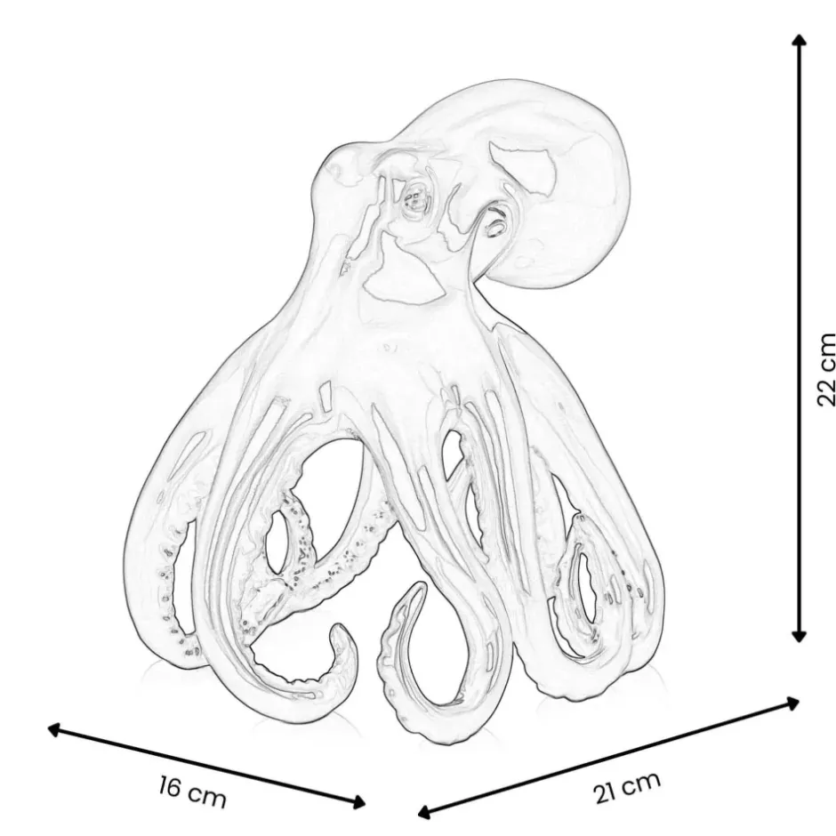 Statues & Sculptures Table Top|Animals^Cosmic Octopus 22cm Red Resin Indoor Sculpture