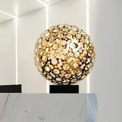 Statues & Sculptures Table Top|Abstract^Cosmic Sphere 48cm Gold Metal Indoor Sculpture