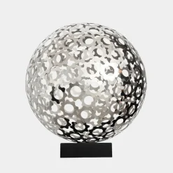 Statues & Sculptures Table Top|Abstract^Cosmic Sphere 48cm Silver Metal Indoor Sculpture