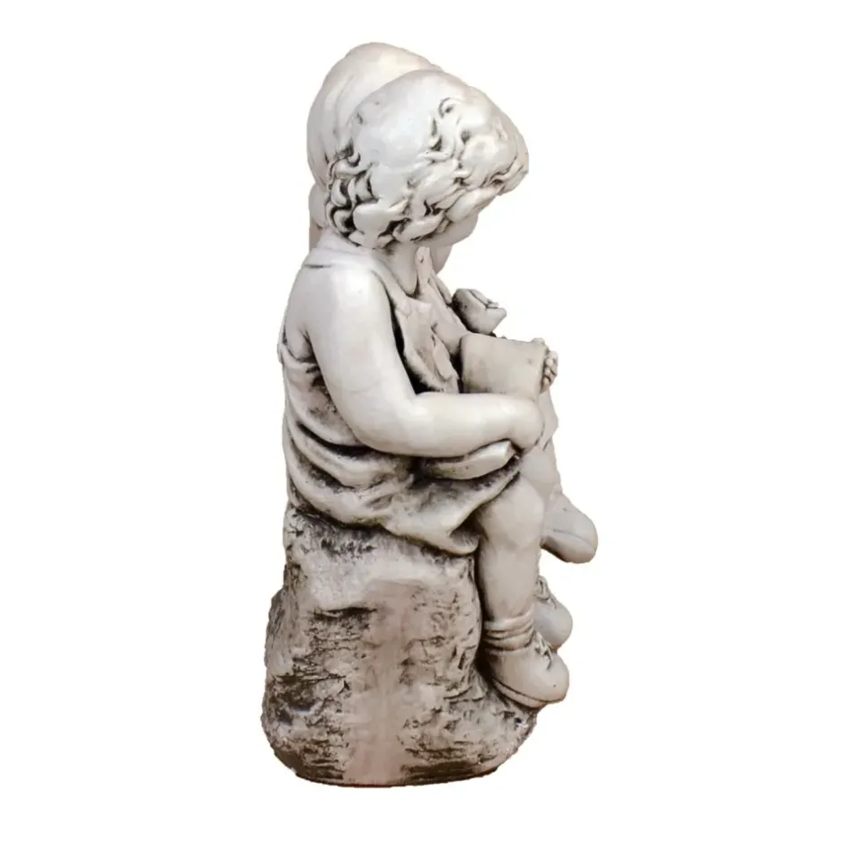 Statues & Sculptures Children^Country Boy & Girl 56cm Stone Resin Garden Statue