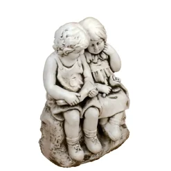 Statues & Sculptures Children^Country Boy & Girl 56cm Stone Resin Garden Statue