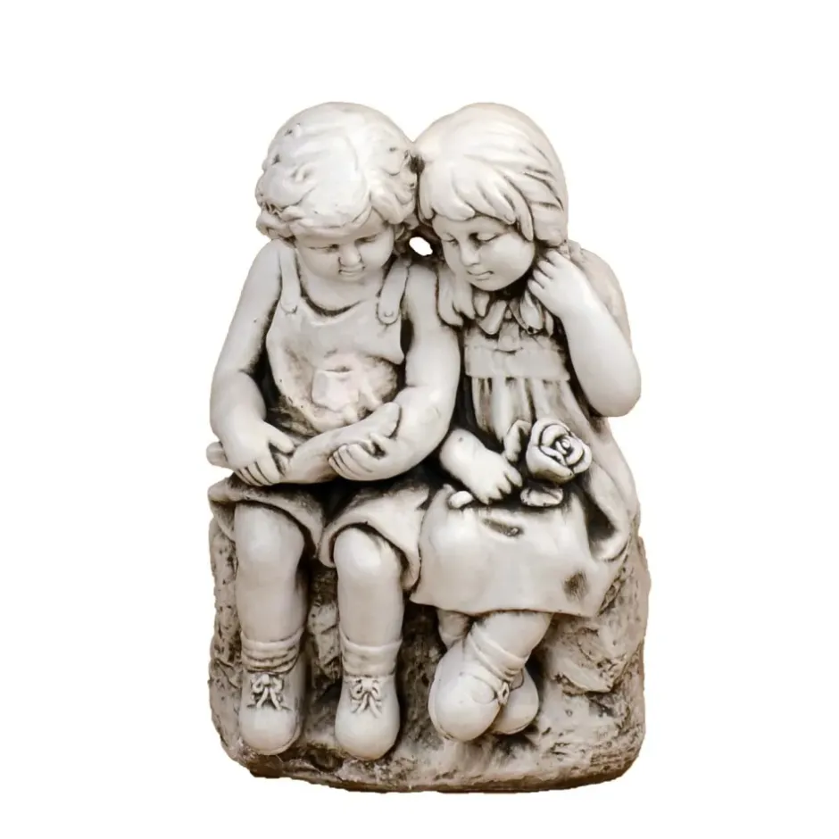 Statues & Sculptures Children^Country Boy & Girl 56cm Stone Resin Garden Statue