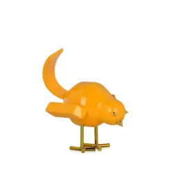 Statues & Sculptures Table Top|Animals^Cubic Bird 14cm Caio Yellow Resin Indoor Sculpture