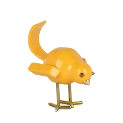 Statues & Sculptures Table Top|Animals^Cubic Bird 22cm Caio Yellow Resin Indoor Sculpture