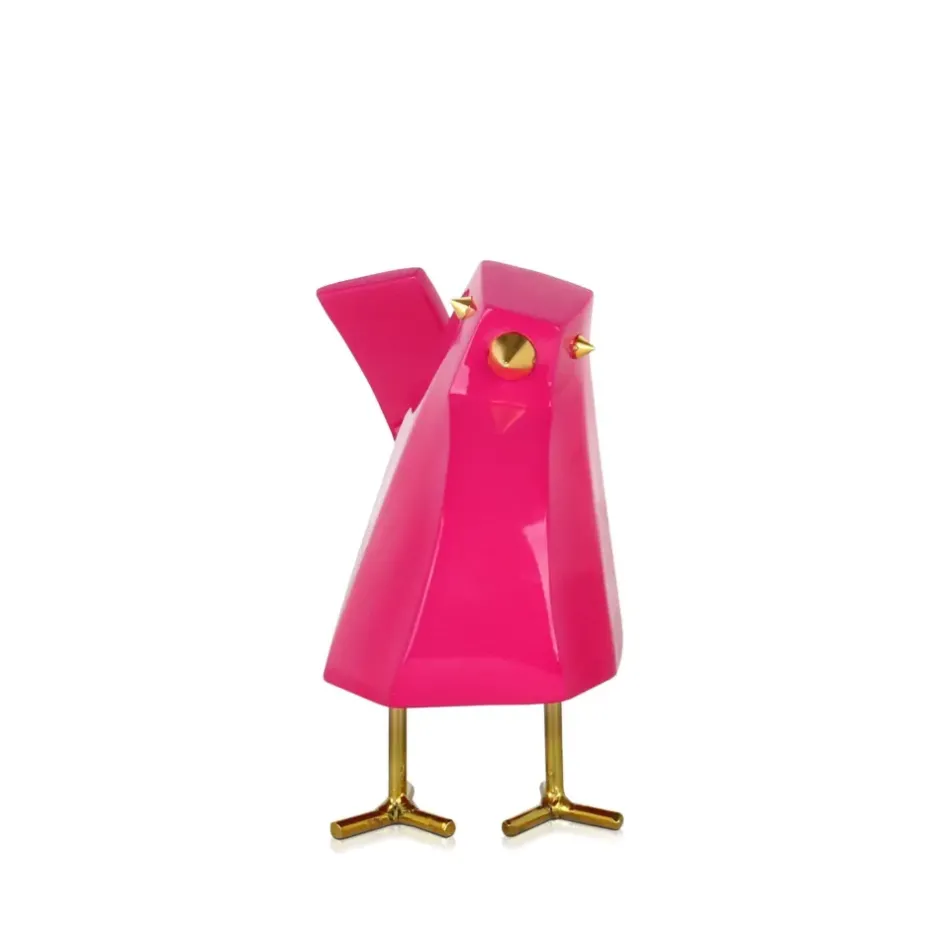 Statues & Sculptures Table Top|Animals^Cubic Bird 14cm Magenta Resin Indoor Sculpture