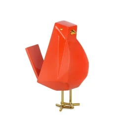 Statues & Sculptures Animals|Contemporary^Cubic Bird 18cm Orange Resin Indoor Sculpture