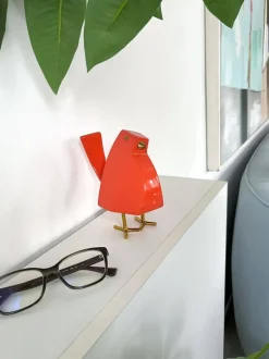 Statues & Sculptures Table Top|Animals^Cubic Bird 14cm Orange Resin Indoor Sculpture