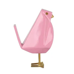 Statues & Sculptures Table Top|Animals^Cubic Bird 30cm Pink Resin Indoor Sculpture