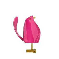 Statues & Sculptures Table Top|Animals^Cubic Bird 14cm Pink Resin Indoor Sculpture