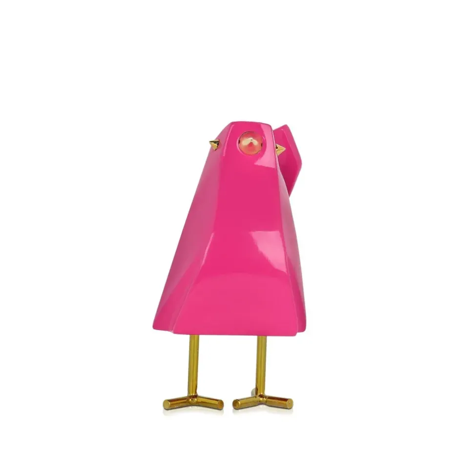 Statues & Sculptures Table Top|Animals^Cubic Bird 14cm Pink Resin Indoor Sculpture