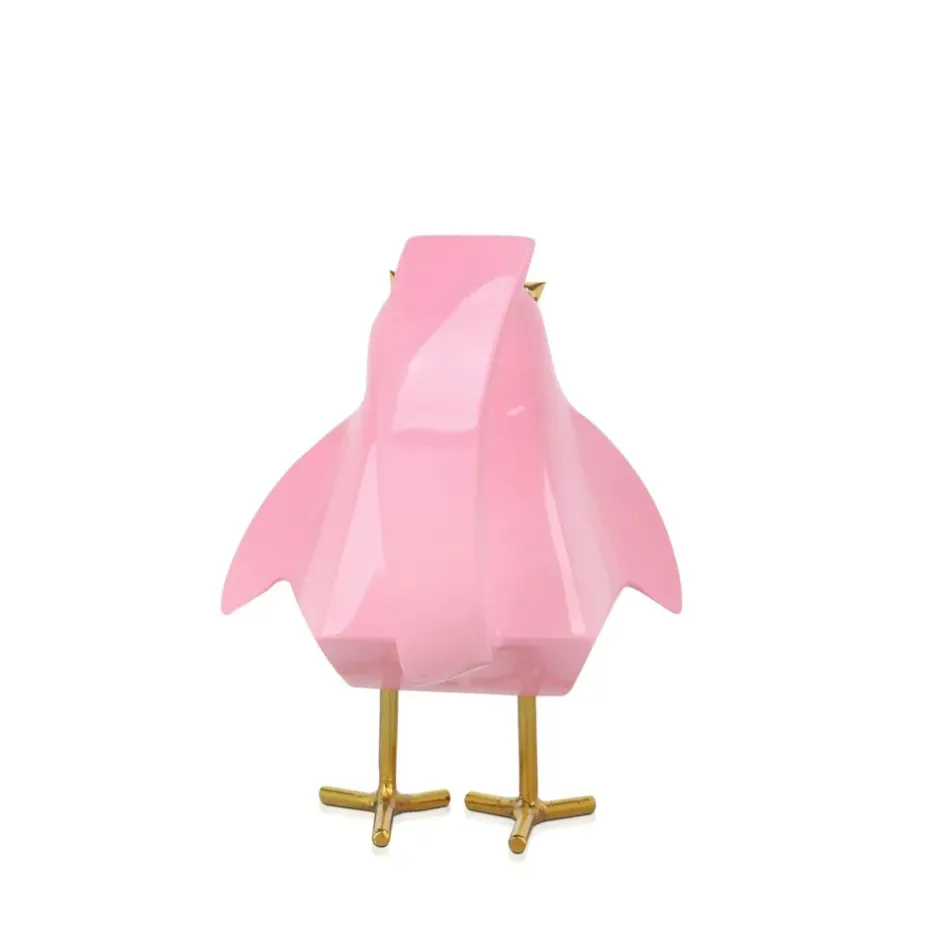Statues & Sculptures Table Top|Animals^Cubic Bird 18cm Pink Resin Indoor Sculpture