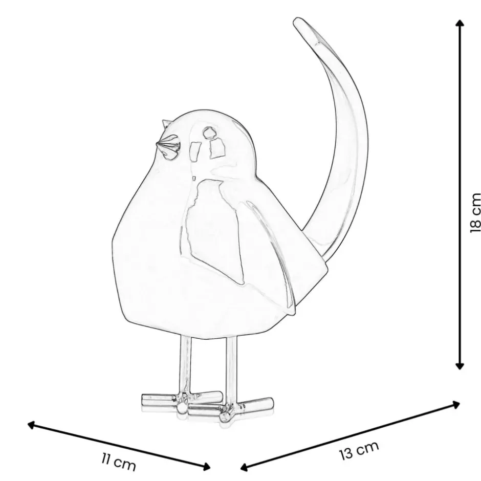 Statues & Sculptures Table Top|Animals^Cubic Bird 18cm Pink Resin Indoor Sculpture